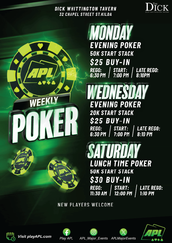 monday-wednesday-saturday-poker-night-the-dick-st-kilda Poker nights at The Dick in St Kilda on Monday, Wednesday and Saturdays
