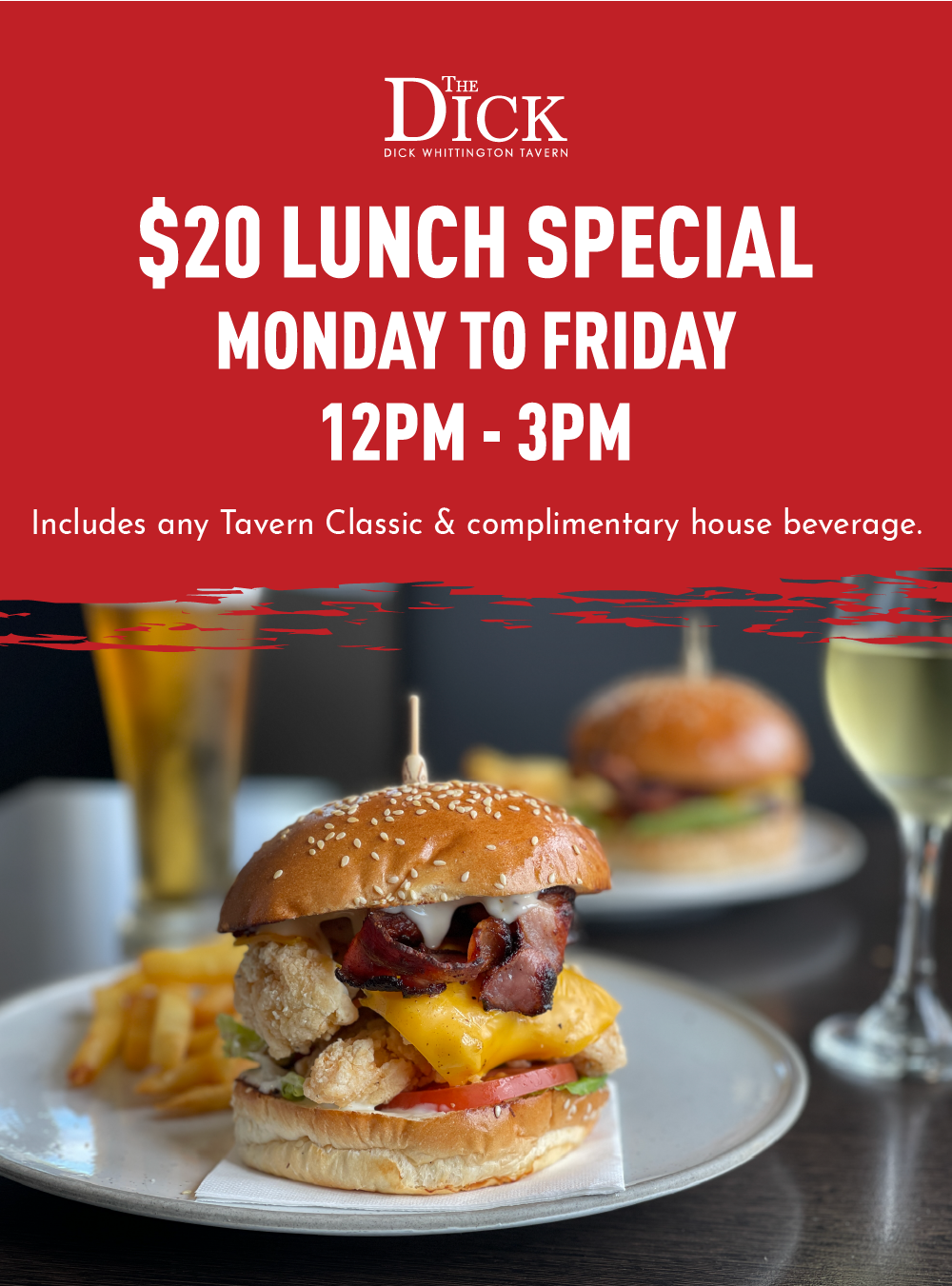 $20 lunch special from monday to friday 12pm to 3pm.
